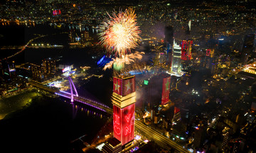 Fireworks illuminate 55-story tower in Ho Chi Minh City