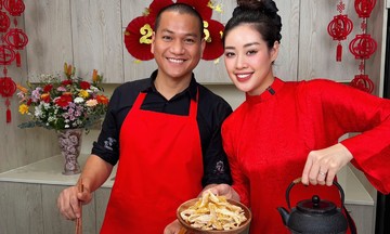 Khanh van and husband cook tet dishes