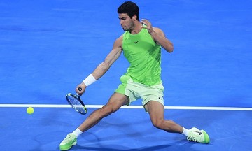 Alcaraz saves set point, wins 150th hard court match