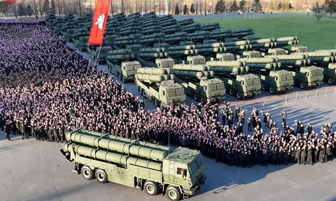 North Korea unveils nuclear-capable multiple rocket launcher