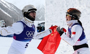 Olympic champion fulfills promise to help husband win gold medal