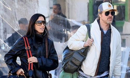 Brad Pitt brings girlfriend to film set