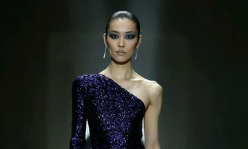 'China's most expensive supermodel' wears waist-high slit dress