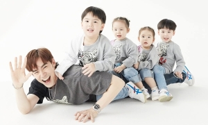 Thai actor Beam Kawee's two sets of twins create a stir