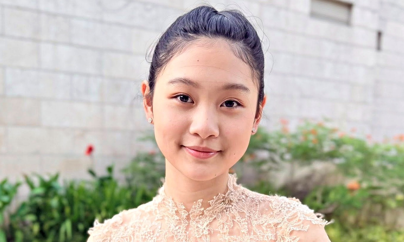 Miss Huong Giang's 13-year-old daughter is 1.78 meters tall