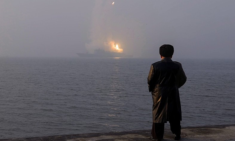 Kim Jong-un inspects missile-launching warship