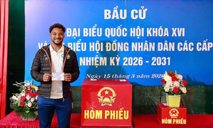 Xuan Son, Hoang Hen cast their votes