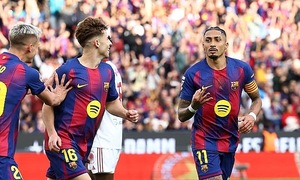 Barca secures dominant win over Sevilla with Raphinha's hat-trick