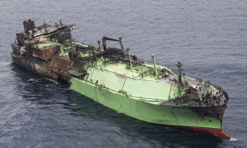 Russian ship carrying 60,000 tons of gas drifts at sea after UAV strike