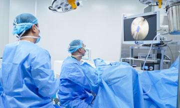 Using laser to remove prostate tumor for elderly man