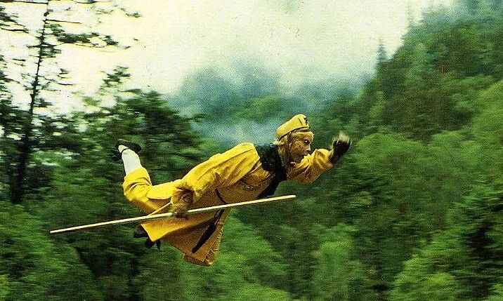 ‘Sun Wukong’ Luc Tieu Linh Dong performs with the Ruyi staff