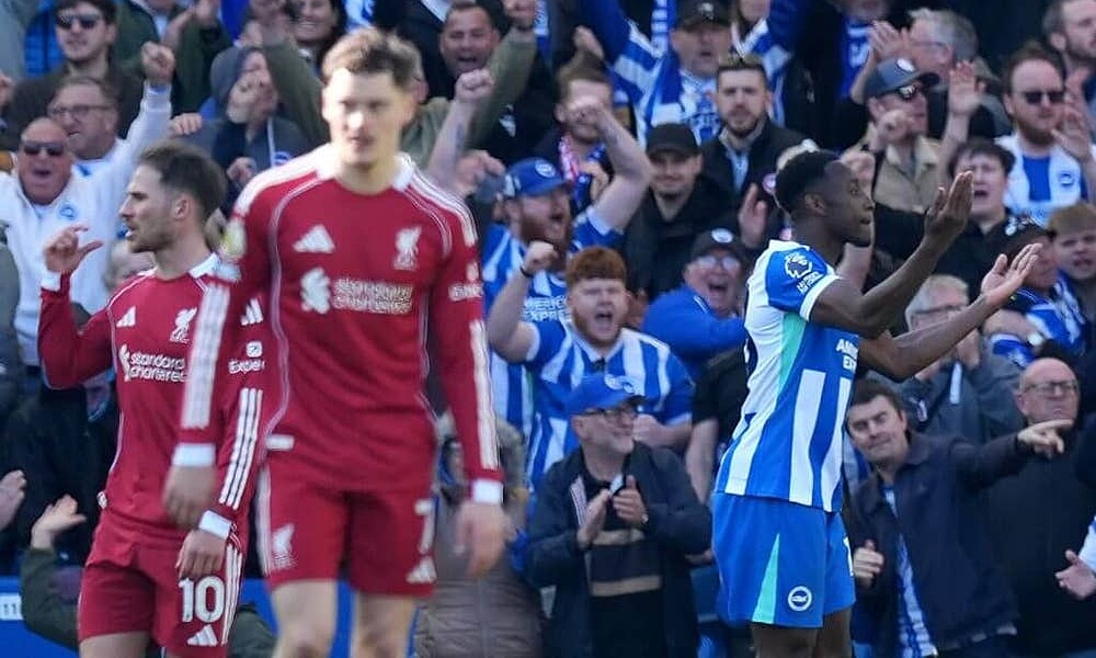 Liverpool loses to Brighton, misses top 4 opportunity