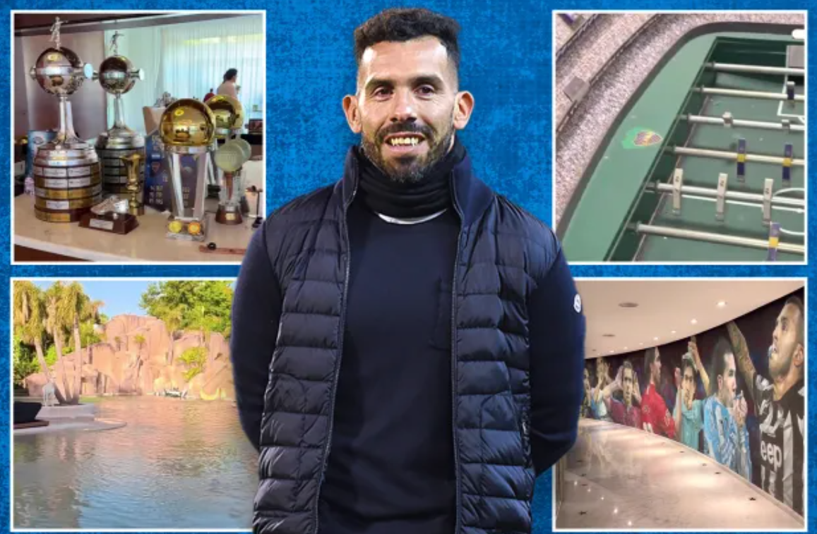 Carlos Tevez's villa features a tunnel recreating his career