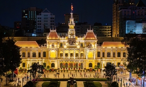 Iconic landmarks on the Ho Chi Minh City night run route