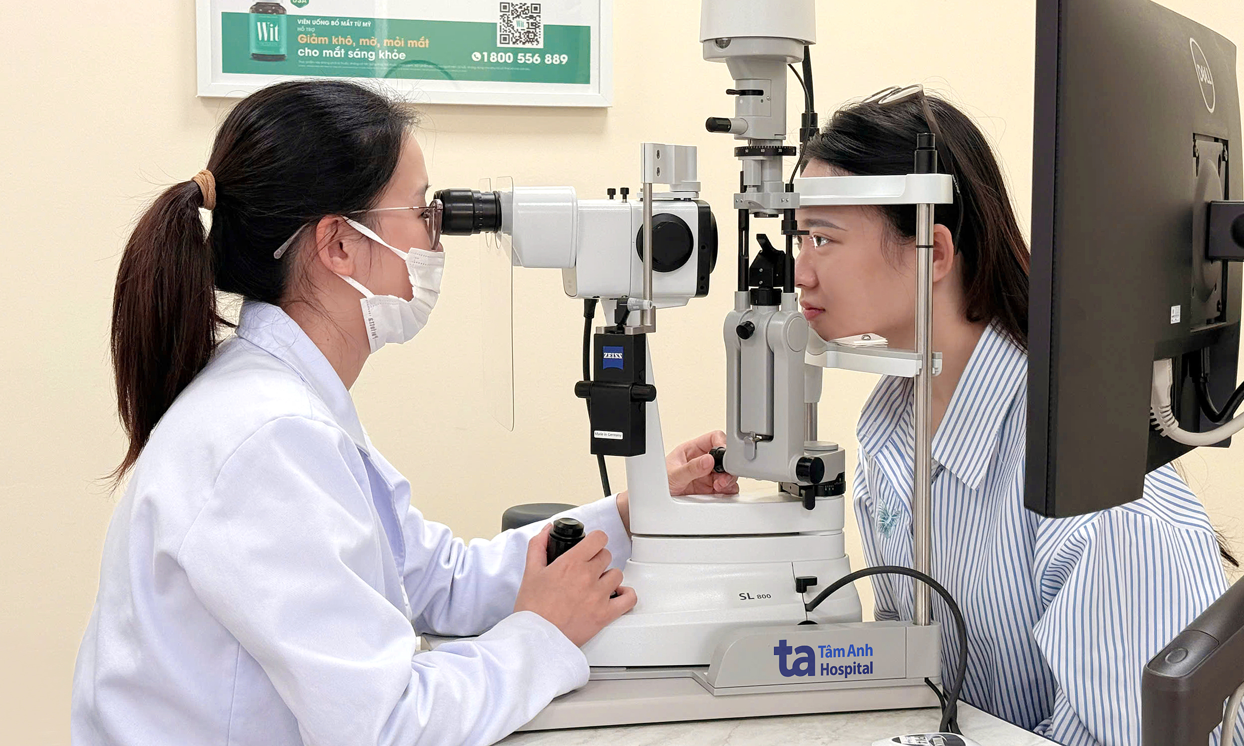 What does blurry vision with a veil-like sensation indicate?