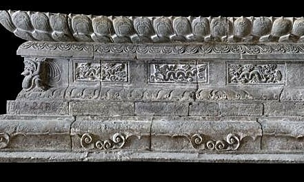 Stone Buddha altar at Huong Trai Pagoda