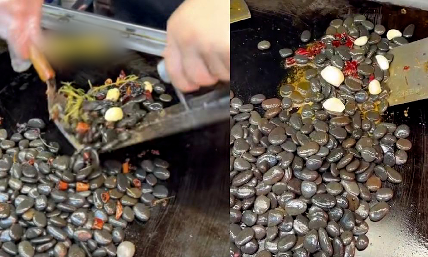 Stone stir-fried with garlic and chili causes a sensation in China