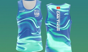 Mekong Delta waterways 'flow' onto VM Can Tho 2026 race shirts