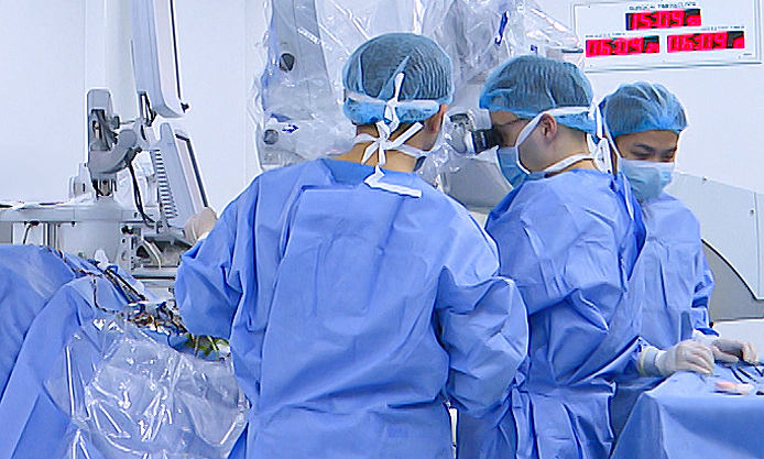 Paralysis on one side due to recurrent stroke