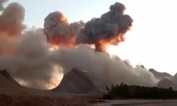 Moment 'missile base' in Iran hit by US-Israel bombs