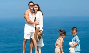 Ho Ngoc Ha's family's coordinated fashion style