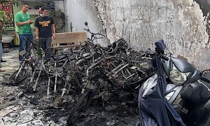 More than 10 workers' motorbikes destroyed by fire in Ho Chi Minh City