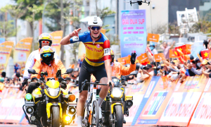Swiss cyclist secures first stage victory in trans-Vietnam race