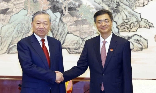 Party General Secretary and President To Lam meets Guangxi Party Secretary