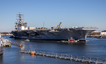 US supercarrier catches fire during maintenance