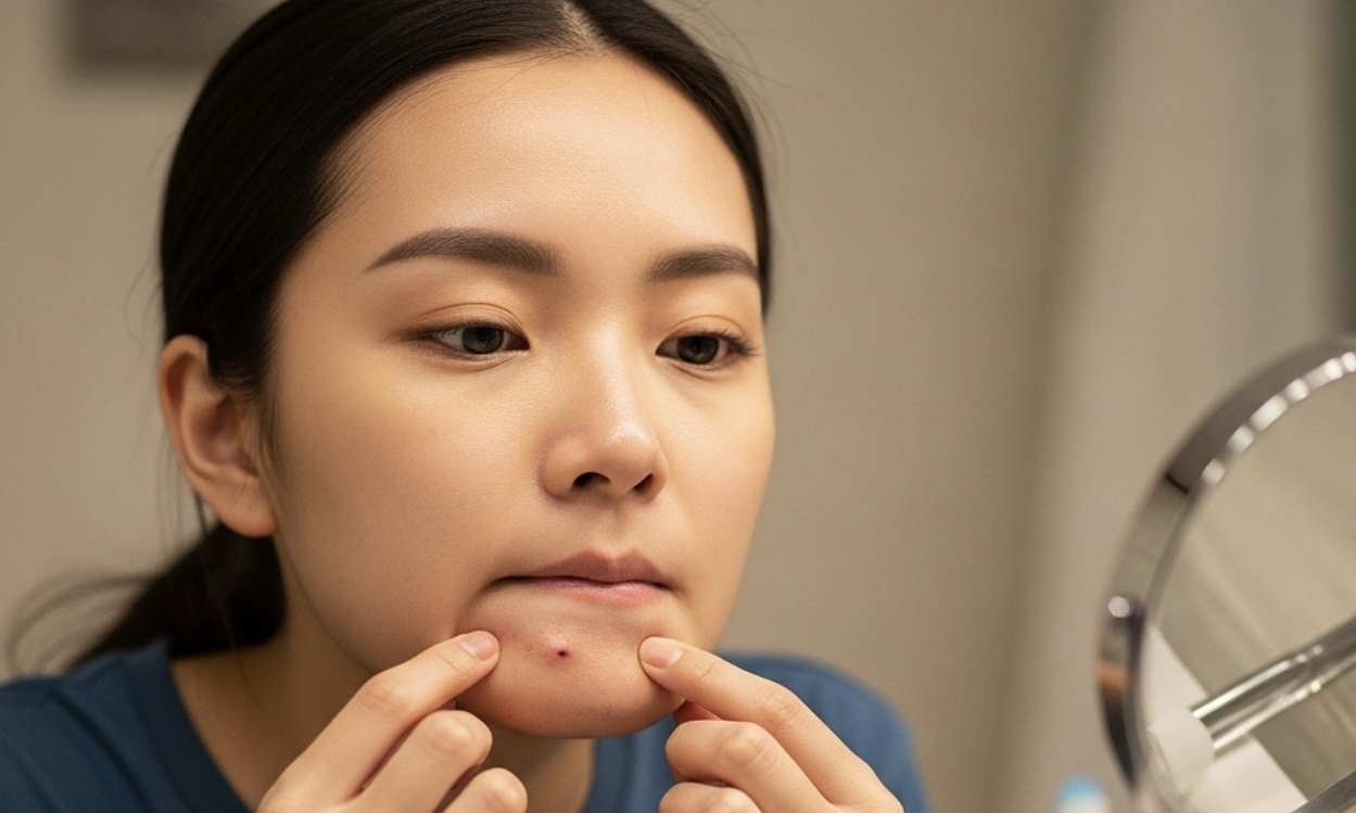 Why does skin tend to break out during menstruation?