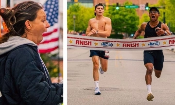 Marathon runner overtaken after celebrating early before finish line