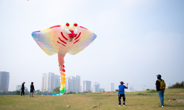 Hanoians flock to fly kites in vacant lot