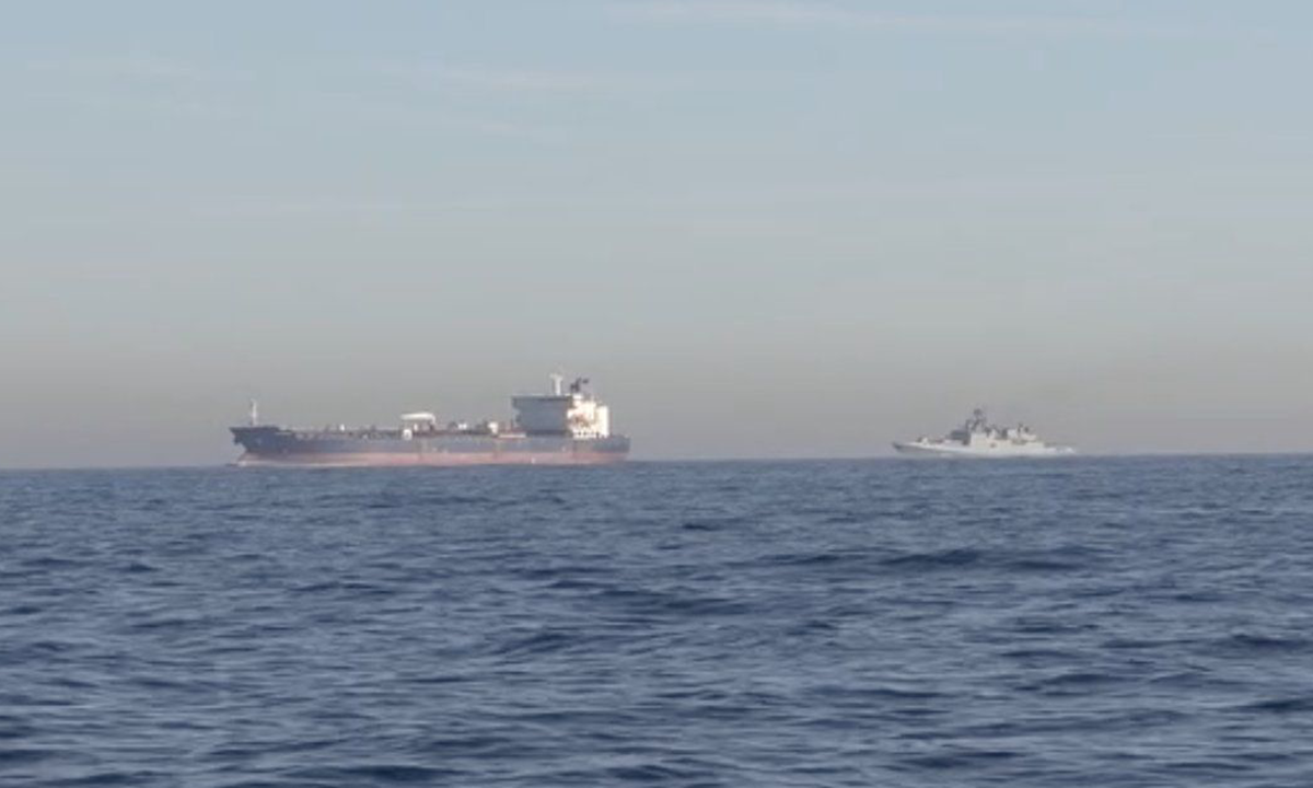 Russian warship escorts cargo ships through English Channel