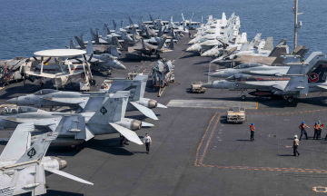 How a U.S. aircraft carrier sustains dozens of aircraft operations