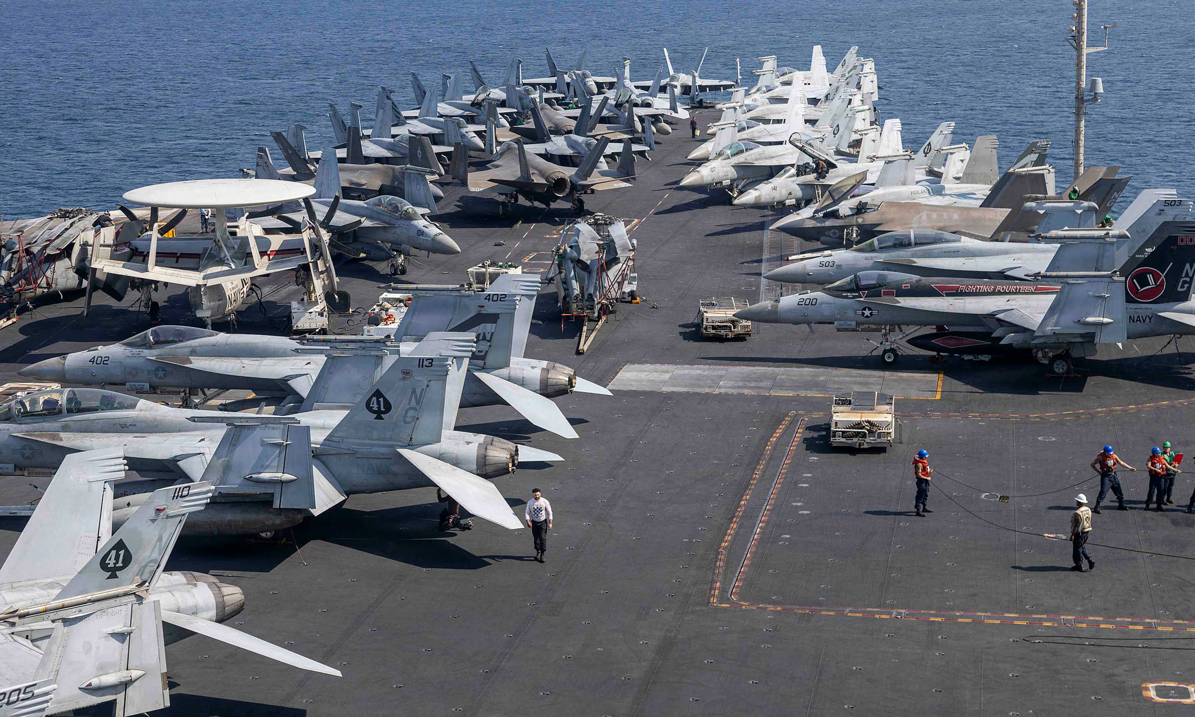 How a U.S. aircraft carrier sustains dozens of aircraft operations