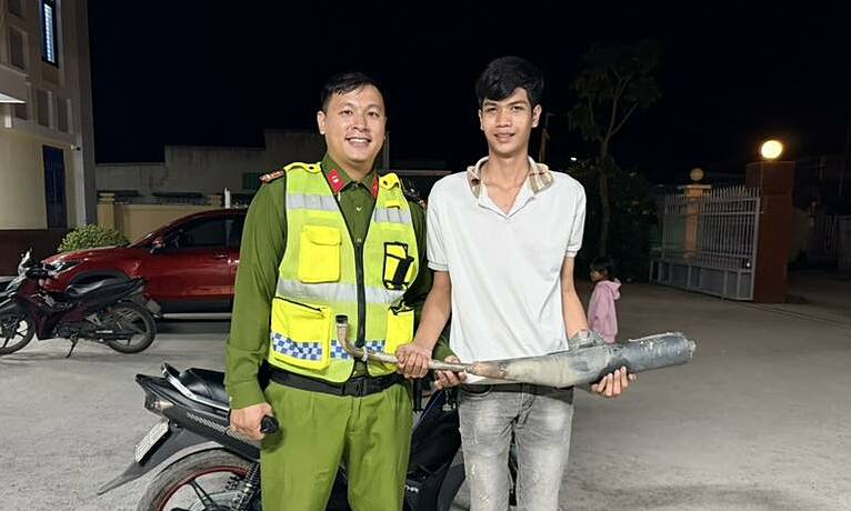 Police exchange modified exhaust pipes for rice