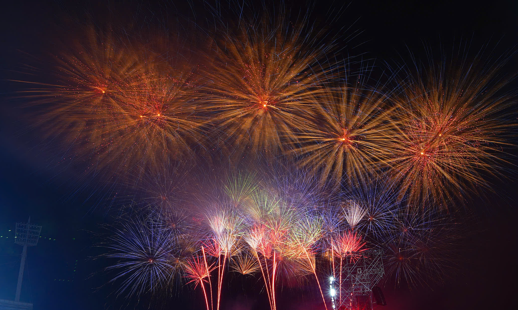 Fireworks light up the capital's sky