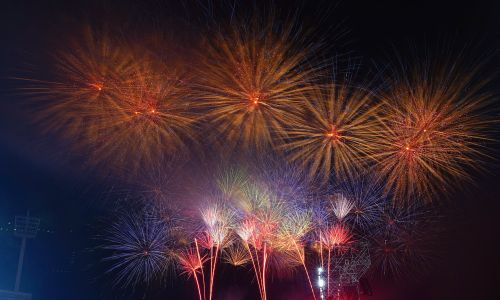 Fireworks light up the capital's sky