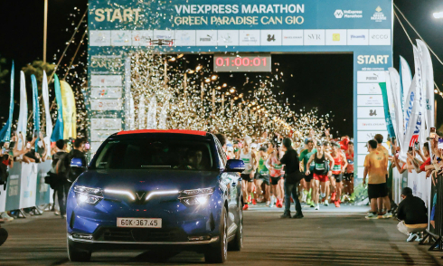 VinFast electric vehicles lead VnExpress Marathon Green Paradise Can Gio