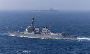 Two US warships face 'rain of Iranian fire' entering Persian Gulf