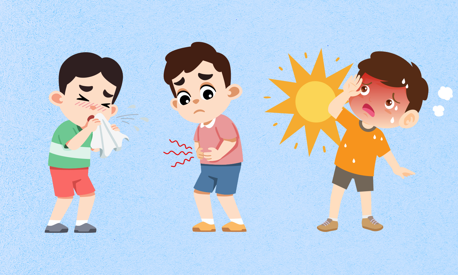 Distinguishing heatstroke from respiratory and digestive illnesses in children