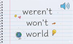 Distinguishing the pronunciation of weren't, won't, and world