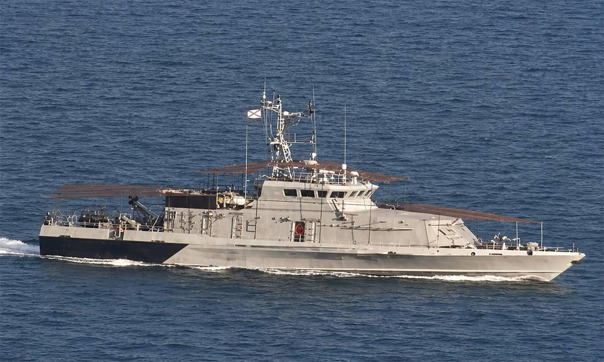 Russian patrol boat fitted with anti-drone roof