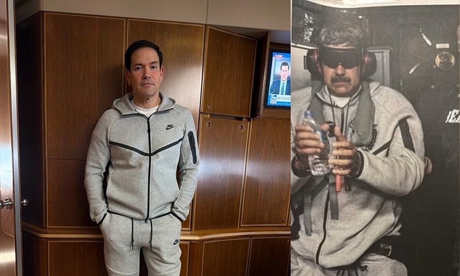 US secretary of state's sportswear draws comparison to former Venezuelan president