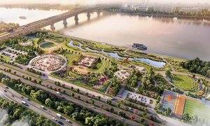 Vision for a chain of public spaces along the Red River