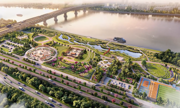 Vision for a chain of public spaces along the Red River