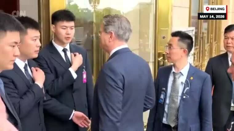 US treasury secretary blocked at Great Hall of the People entrance