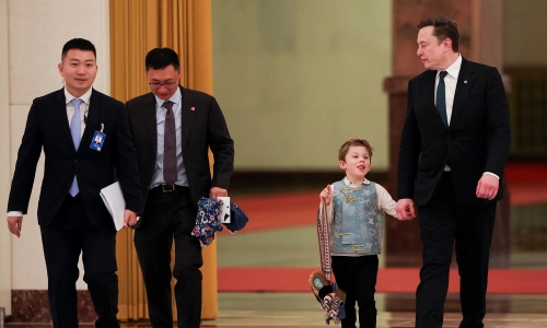 Elon Musk's son wears Chinese attire in Beijing
