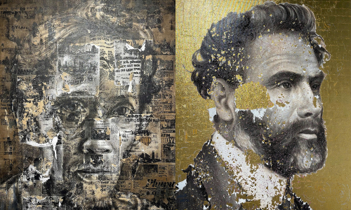 Portraits of Bui Xuan Phai and world-renowned artists