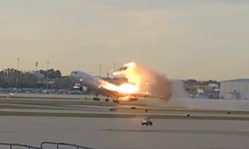 Engine detaches from US cargo plane in fatal crash